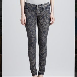 7 For All Mankind Laser Brocade Skinny Jean 26